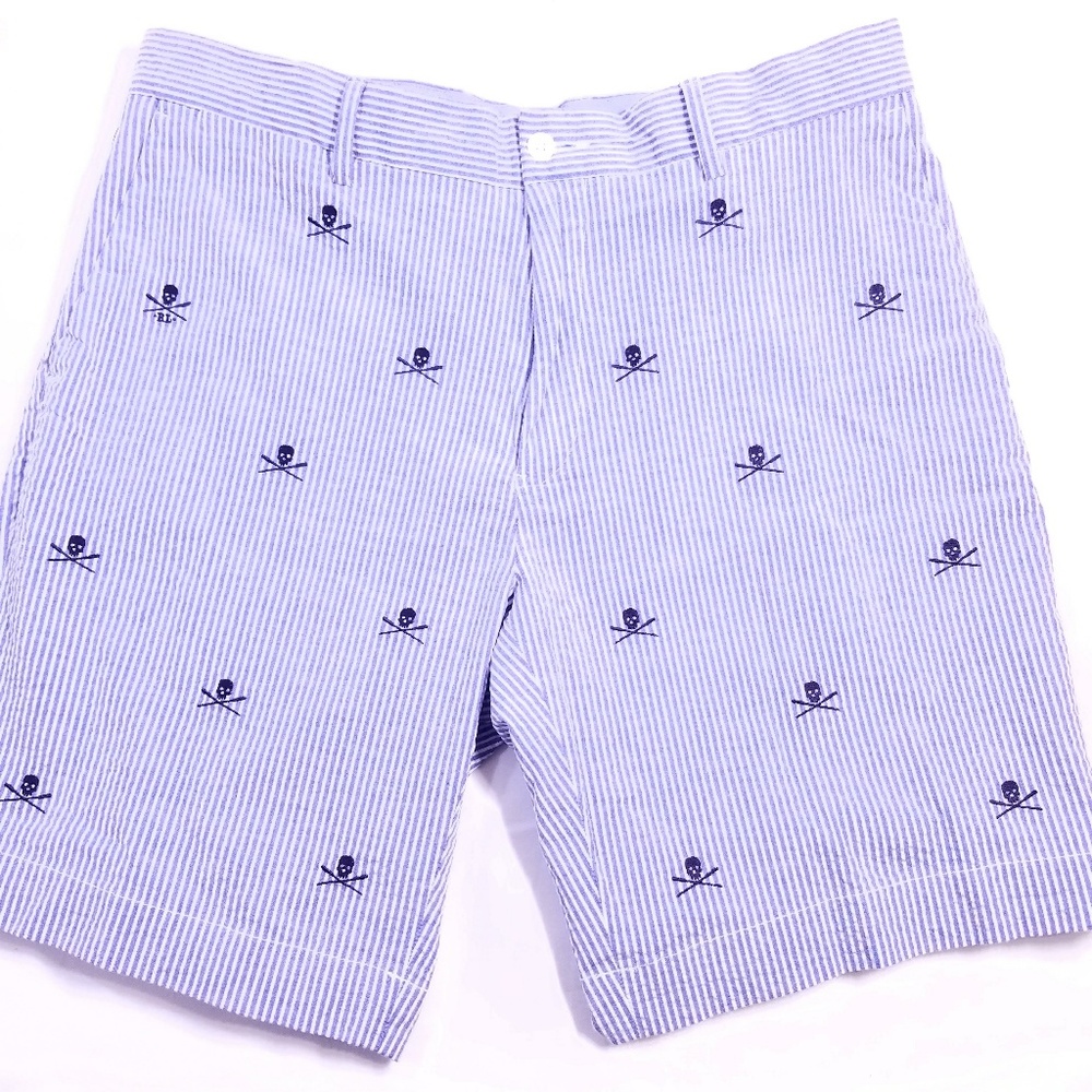 POLO RALPH LAUREN SHORTS SKULL SEERSUCKER STRIPED - Picture 5 of 5